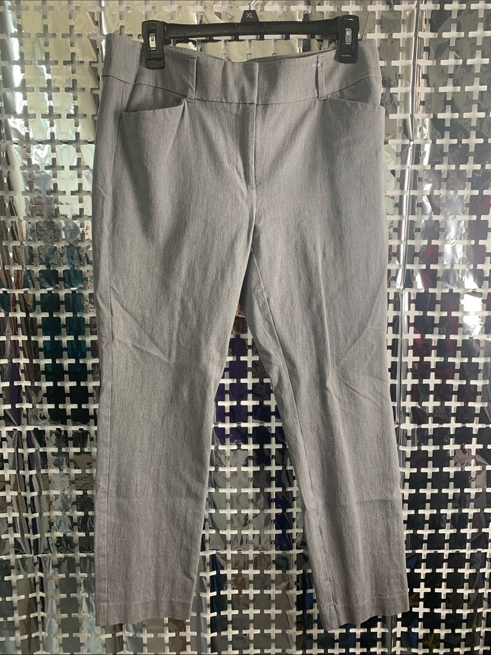 LOFT Light Gray Cropped Dress Pants